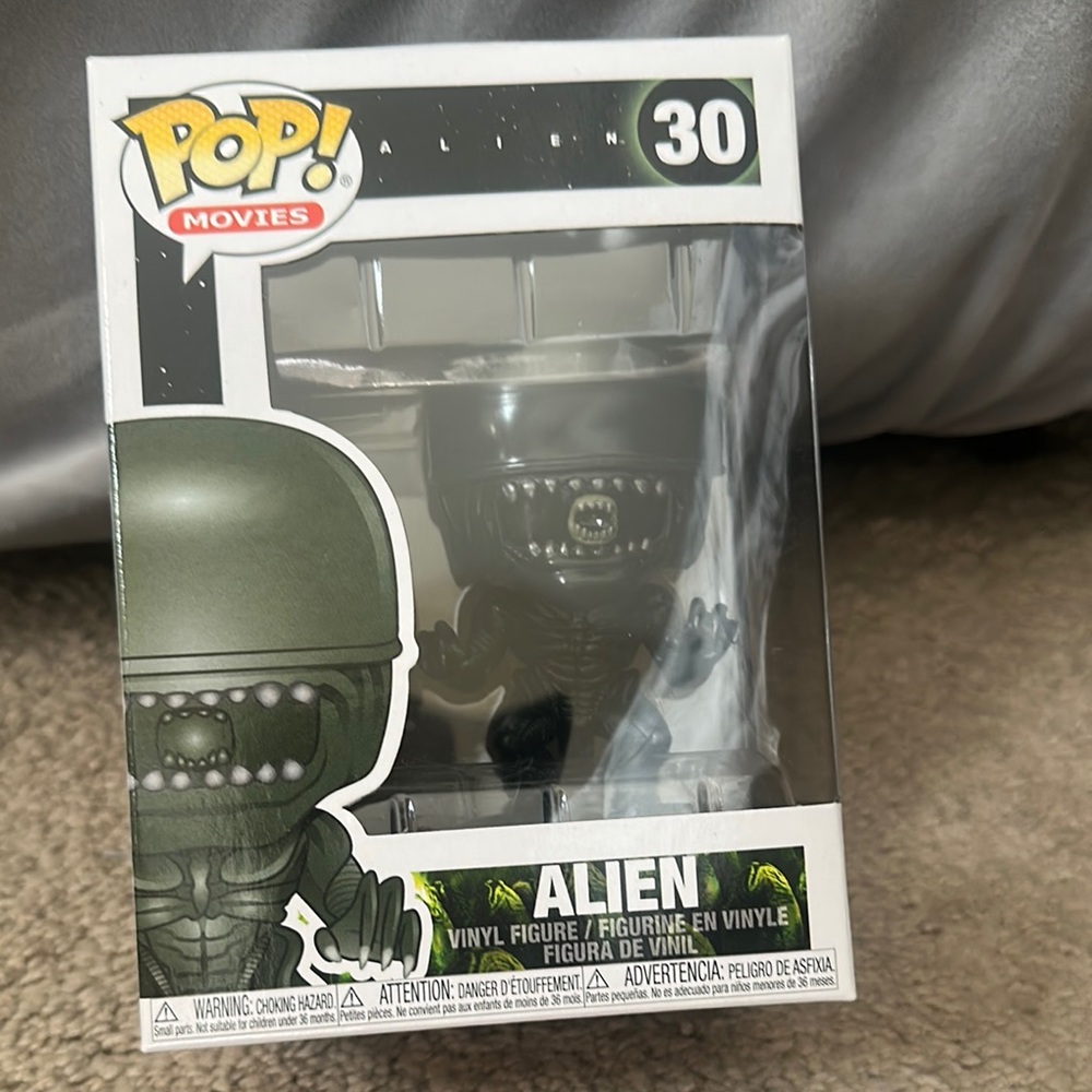 Funko Pop Alien Figure in Dark Green and Black